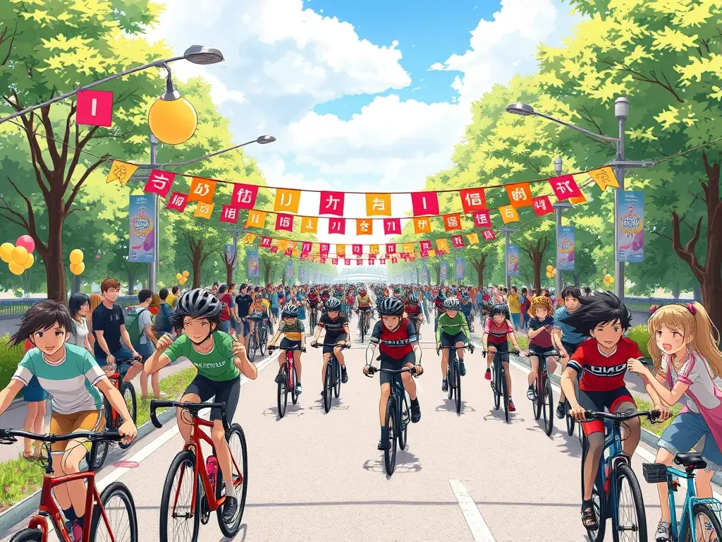 A heartwarming photo of community members cheering on cyclists during the event, demonstrating the strong sense of unity and support.